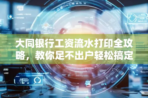 大同银行工资流水打印全攻略,教你足不出户轻松搞定